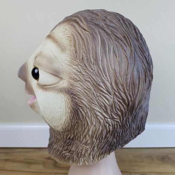 🩵Deluxe Sloth Full Head Latex Costume Mask - Picture 7 of 13